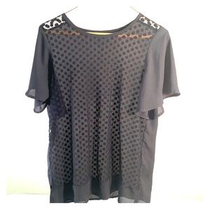 Davinchy Sheer black blouse see measurements